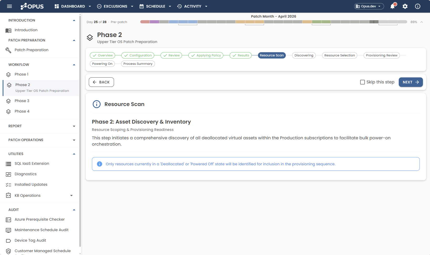 OPUS Guided Patch Workflow